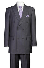 Load image into Gallery viewer, Men&#39;s Gray Striped Double Breasted Suit Fortini 5911
