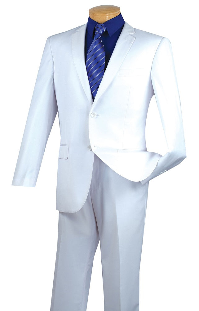 Slim Fit Suit Men's All White Solid Color SC900-12