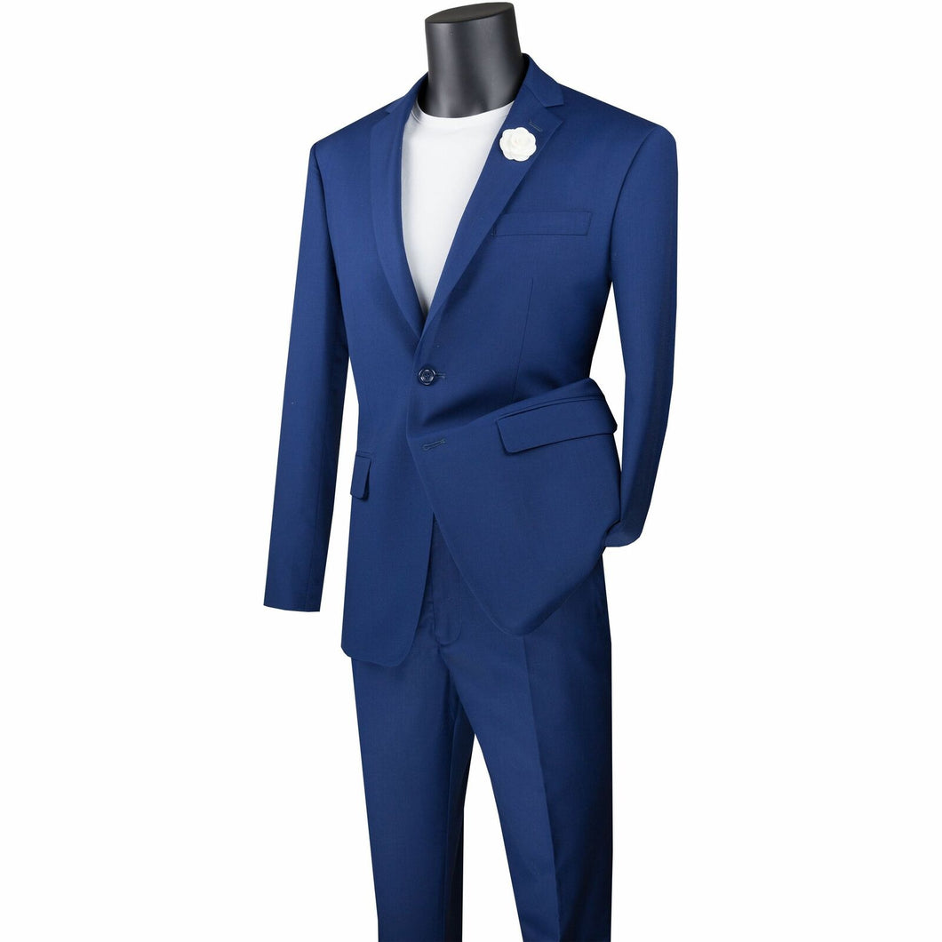 Slim Fit Suit Men's Indigo Blue Solid Color SC900-12