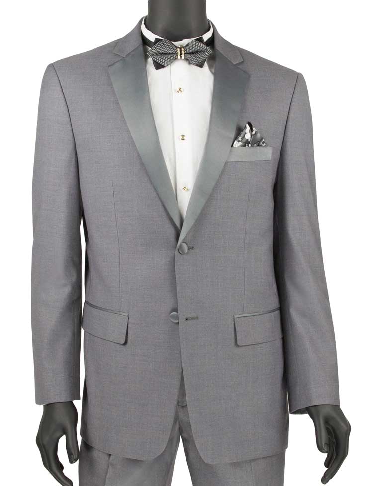 Slim Fit Tuxedo Prom Gray Notch Lapel Teenager T-SC900