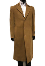 Load image into Gallery viewer, Falcone Mens Brown Chesterfield Long Coat Velvet Collar Topcoat Vance 4150-068
