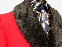 Load image into Gallery viewer, Falcone Mens Red Fur Collar Coat Overcoat Calf Length Vance 4150-015
