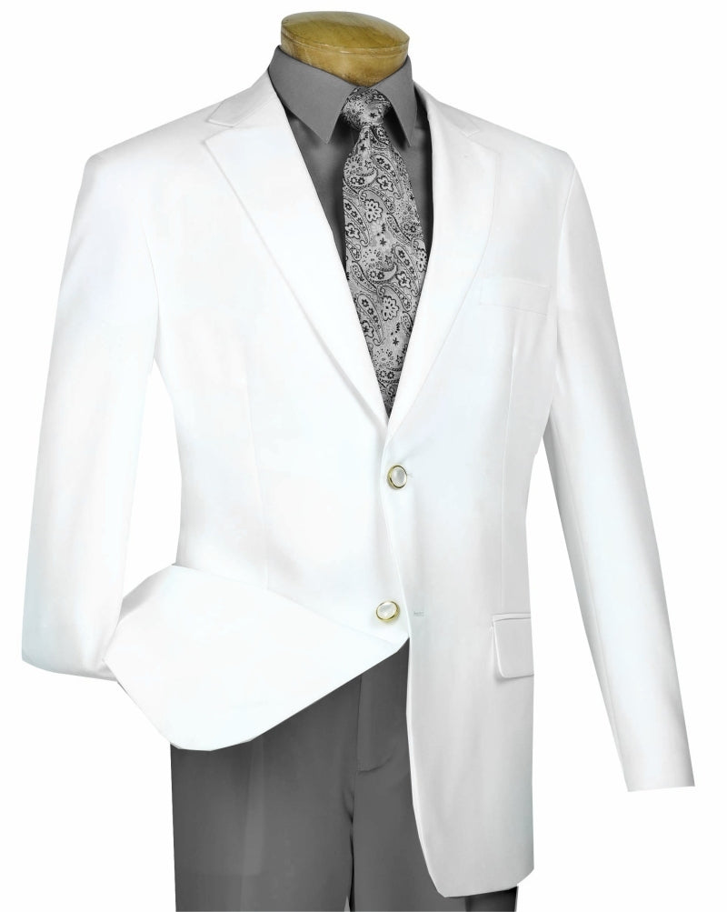 Men's White Classic Blazer 2 Button Regular Fit Z-2PP