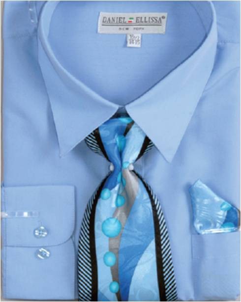 Shirt and Tie Combo Men Teal Daniel Ellissa D1P2 Shirt and Tie Combo Men Teal Daniel Ellissa D1P2