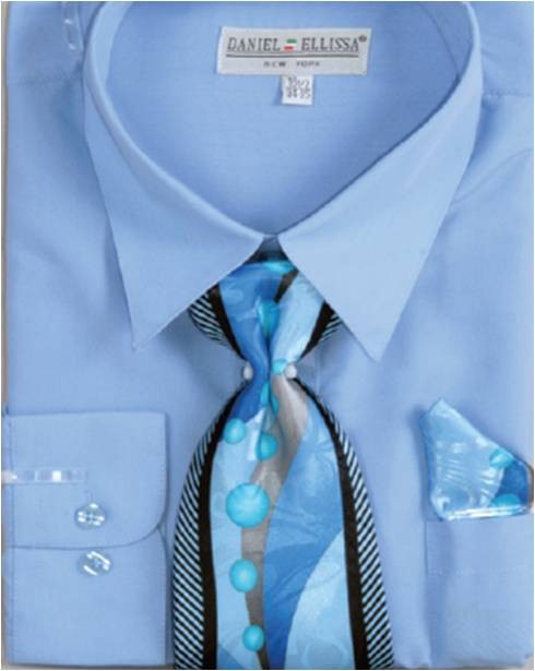 Shirt and Tie Set Men Light Blue Daniel Ellissa D1P2