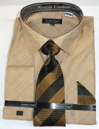 avanti uomo dress shirts Avanti Uomo French Cuff Dress Shirt DNS02 Black (Slim Fit) 15.5 3/4