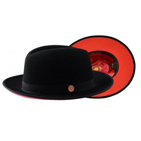Bruno Capelo Men's Black Red Bottom Fedora Hat PR300 Size XL Only