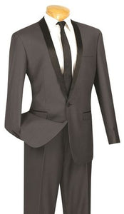 Slim Fit Prom Tuxedo Men's Gray Skinny Tux T-SS