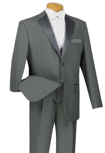 Men's Gray Basic Tuxedo 2 Button 2 Piece T-2PP
