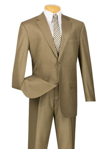Men's Taupe Executive Suit Flat Front Pants Texture Fabric 2LK-1