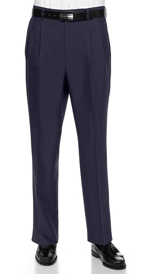 Men's Pleated Pants Navy Regular Fit OP-900